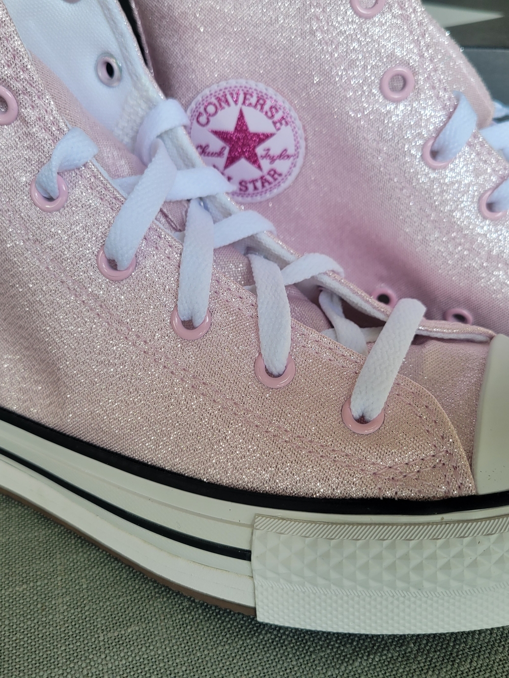 Converse Chuck Taylor All Star Glitter High Top Sneakers - Pink
